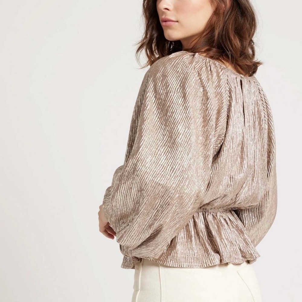 Mille Resort & Travel ,Karis Top Lux  Metallic Gold  Women's Top Size XXS-M - Picture 4 of 15